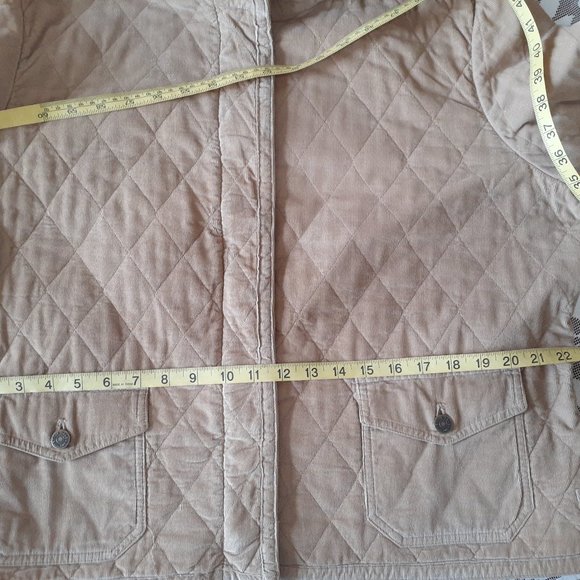 Eddie Bauer Tan Quilted Jacket with Orange Lining - Picture 11 of 14